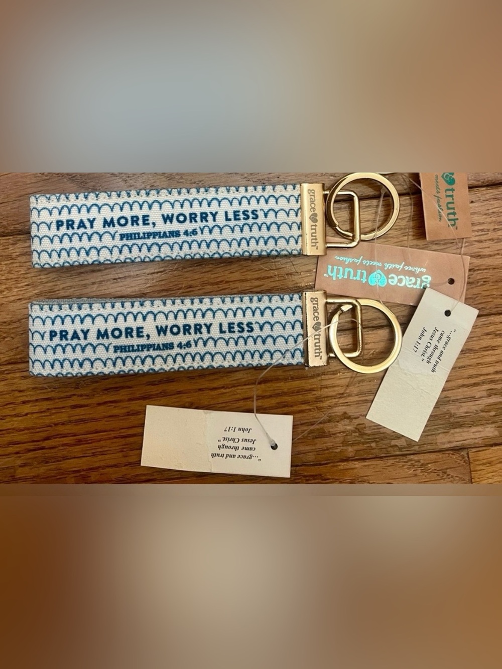 Grace & Truth wristlet keychains by Kerusso NWT Set of 2